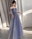 Blue Tulle Lace Long Prom Dress Blue Tulle Lace Prom Dresses 3