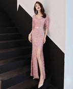 Pink Mermaid Long Prom Dress Pink Prom Dresses