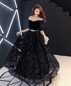 Unique Black Lace Long Prom Dress Black Lace Prom Dresses
