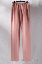 Pink Ruffles 3 4 Sleeves Mother of the Bride Pant Suits