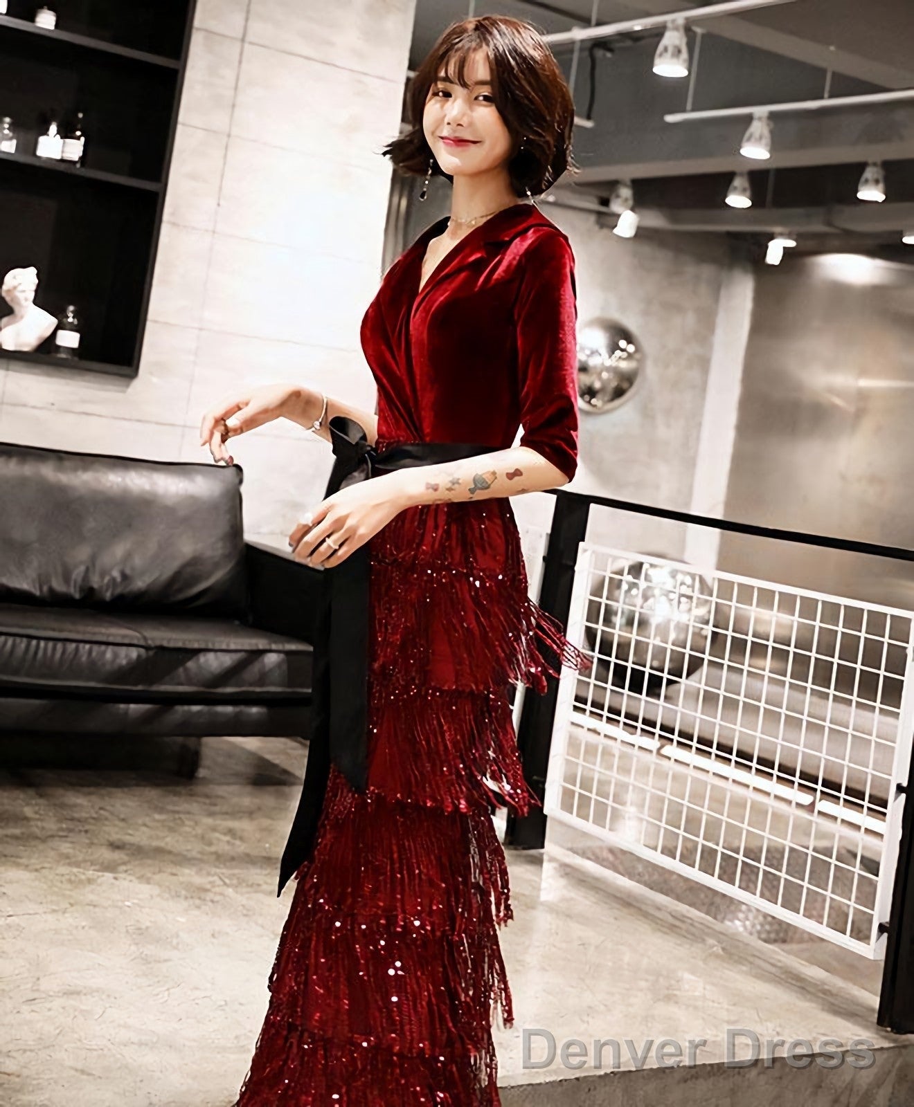 Burgundy Mermaid Long Prom Dress Burgundy Prom Dresses