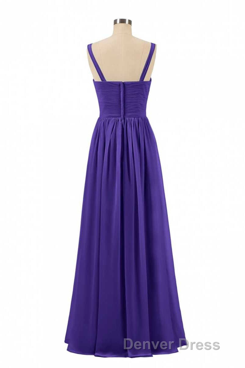 Purple Chiffon Sweetheart Straps A Line Bridesmaid Dresses Secondary image