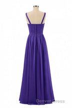 Purple Chiffon Sweetheart Straps A Line Bridesmaid Dresses