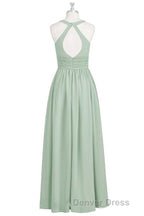 Sage Green V-Neck Backless A-Line Bridesmaid Dresses