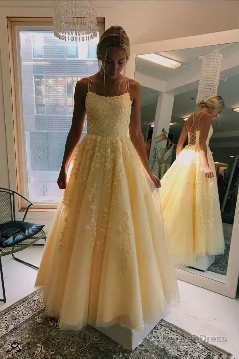 2026 New Arrival Tulle Blush Pink With Appliques Lace Up Prom Dresses