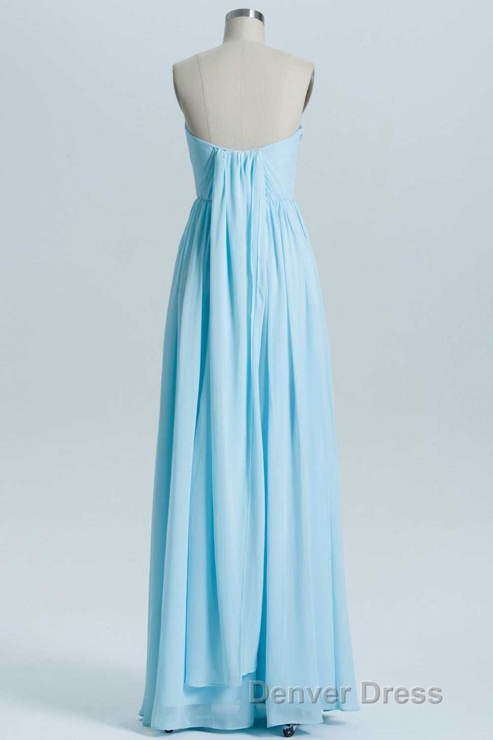 Blue Chiffon A Line Long Convertible Bridesmaid Dresses