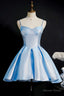 Princess Blue High Waist A Line Short Homecoming Dresses