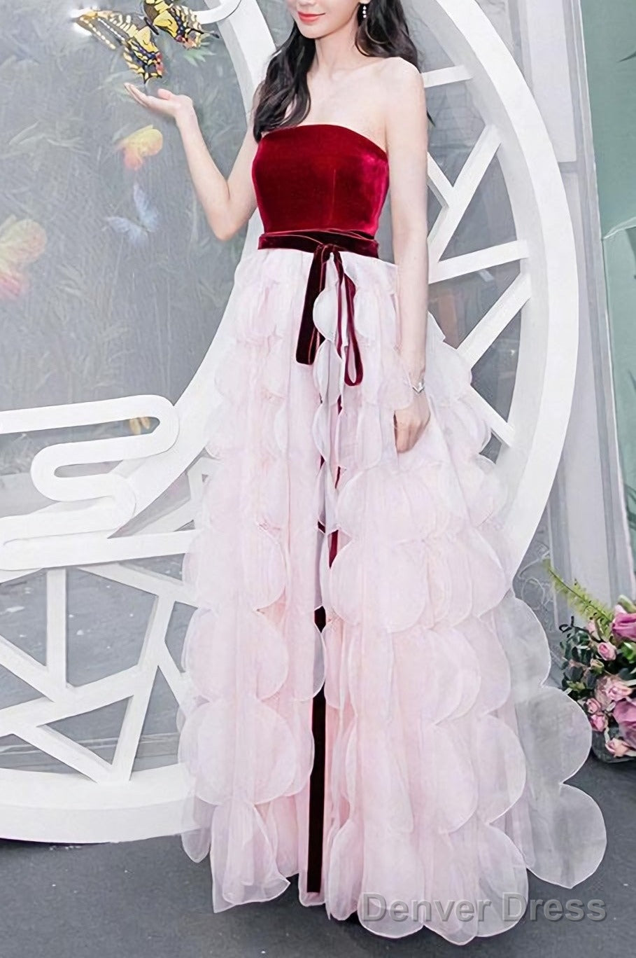 Simple Pink Tulle Long Prom Dress Pink Prom Dresses