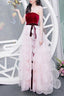 Simple Pink Tulle Long Prom Dress Pink Prom Dresses