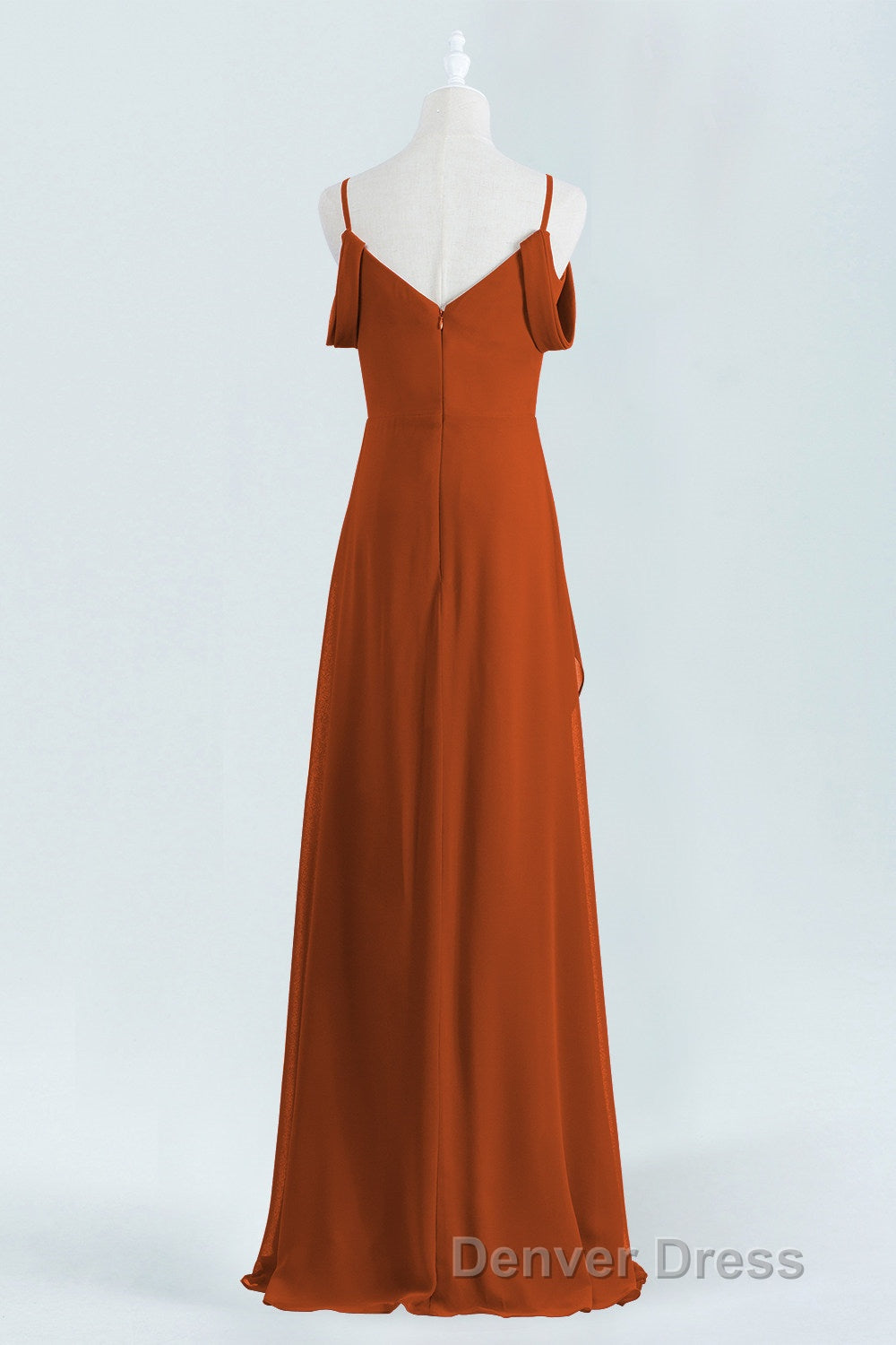 Burnt Orange A-line Chiffon Long Bridesmaid Dresses Secondary image