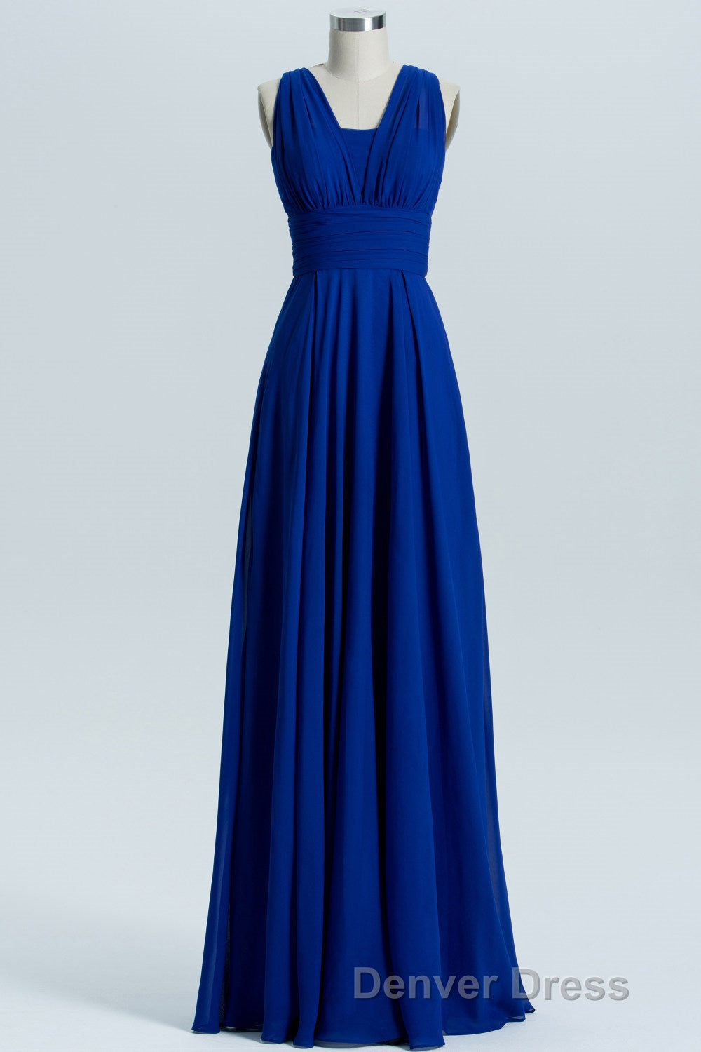 Royal Blue A Line Chiffon Long Convertible Bridesmaid Dresses