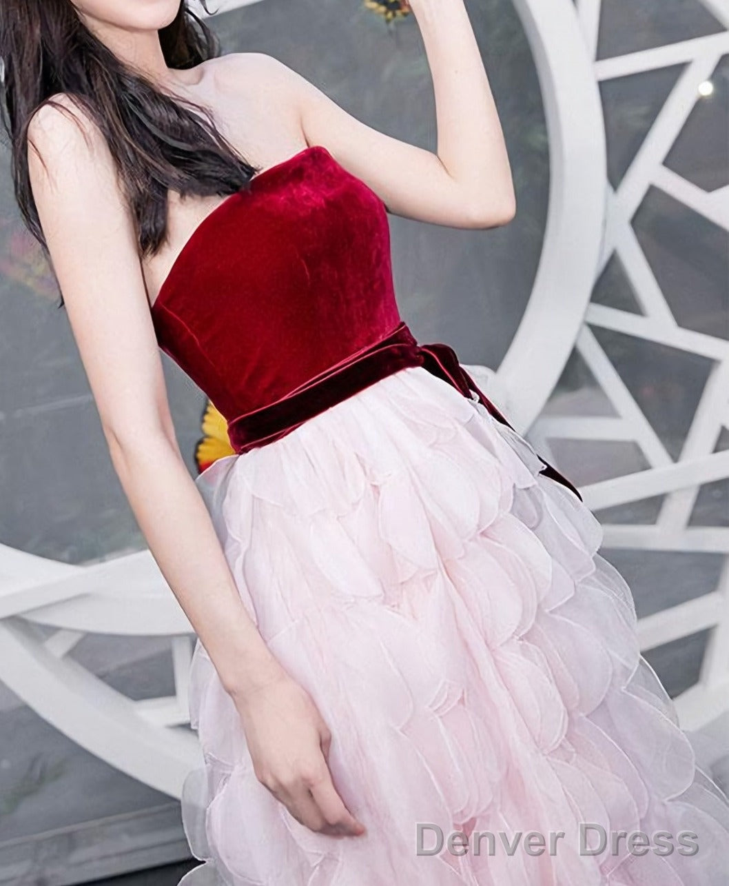 Simple Pink Tulle Long Prom Dress Pink Prom Dresses