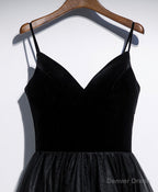 Black V Neck Tulle Short Prom Dress, Black Tulle Homecoming Dresses
