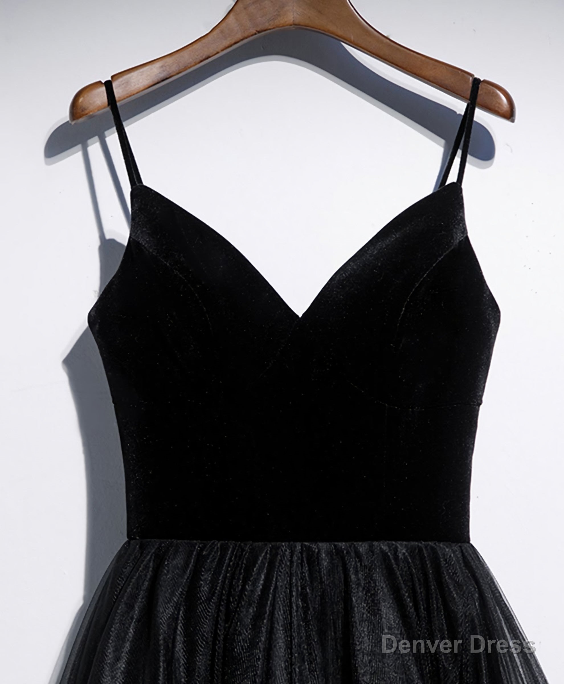 Black V Neck Tulle Short Prom Dress, Black Tulle Homecoming Dresses