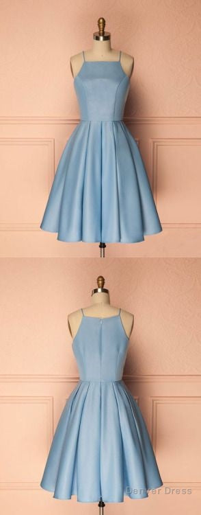 Light Blue Short Knee Length Bridesmaid DressProm Dresses Secondary image