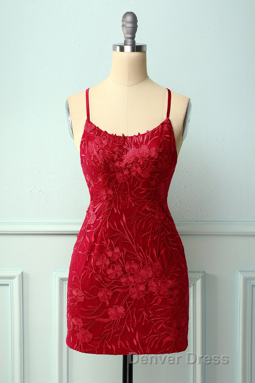 Light Blue Tight Hoco Dresses with Appliques