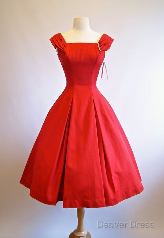 1950S Vintage Ball Gown Homecoming Dresses Red Mini Short Cocktail Dress Party Gowns Main image