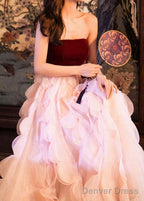 Simple Pink Tulle Long Prom Dress Pink Prom Dresses