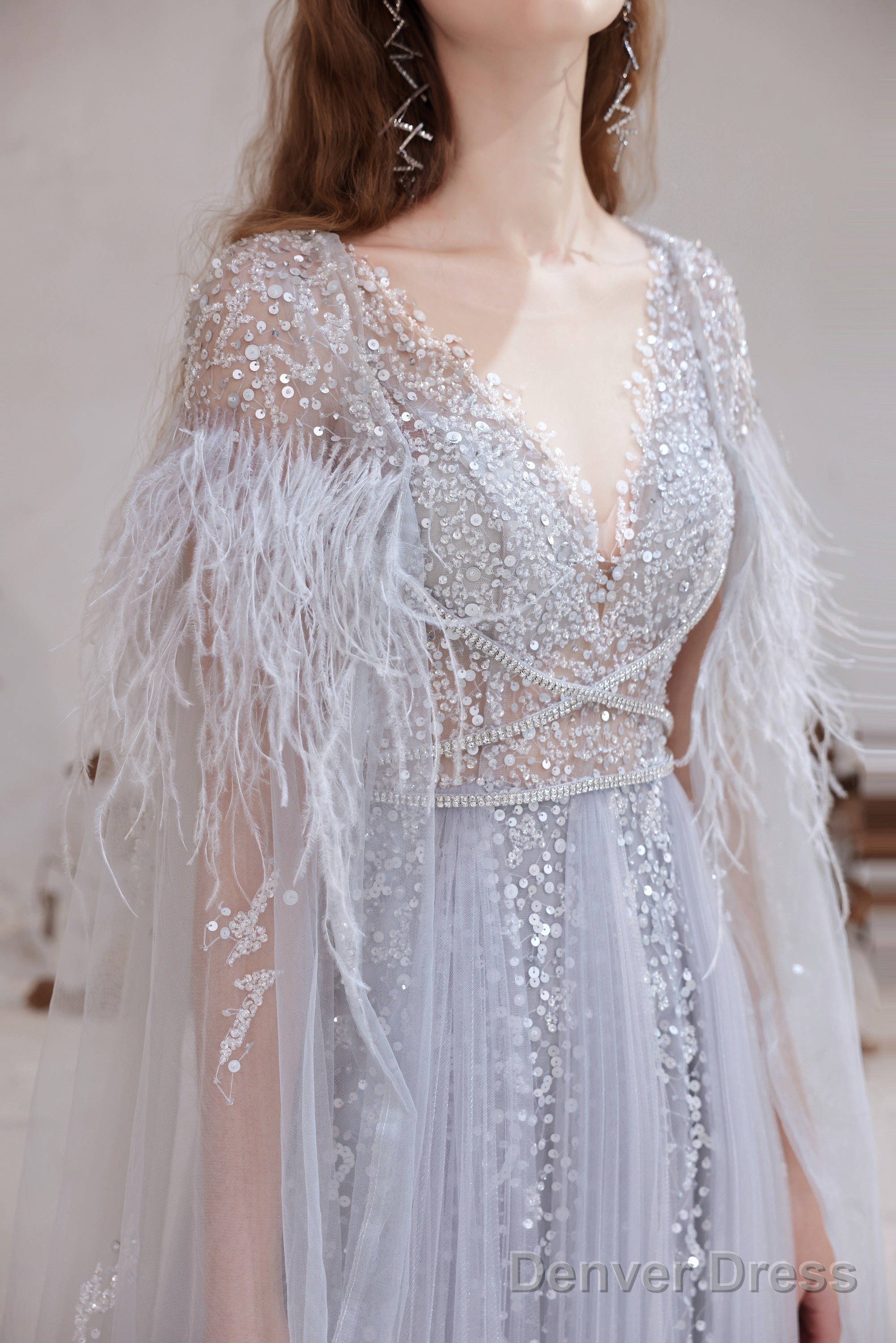 Luxury Blue Evening Dress, Long Evening Party Prom Dresses, A Line Prom Gown