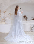 Luxury Blue Evening Dress, Long Evening Party Prom Dresses, A Line Prom Gown