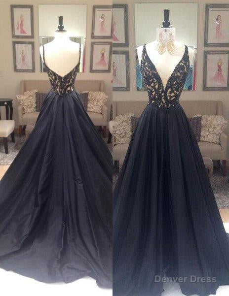 2026 Junoesque Black Beading V Neck Zipper Prom Dresses Main image