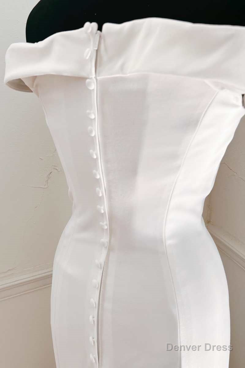 Elegant White Off-the-Shoulder Mermaid Long Wedding Dress