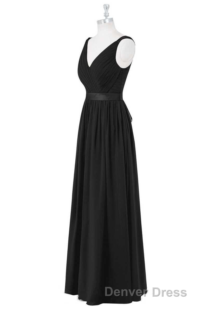 Lavender Chiffon V Neck Backless Long Bridesmaid Dresses