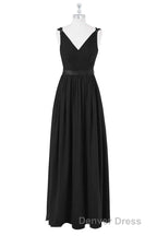 Lavender Chiffon V Neck Backless Long Bridesmaid Dresses