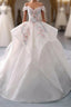 White Sweetheart Off Shoulder Lace Long Prom Dress, White Prom Dresses