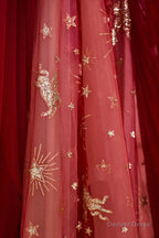 Red Tulle Long Prom Dress, A Line Off the Shoulder Prom Dresses