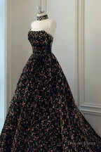 Stylish Sequins Long Prom Dress, A-Line Party Dress