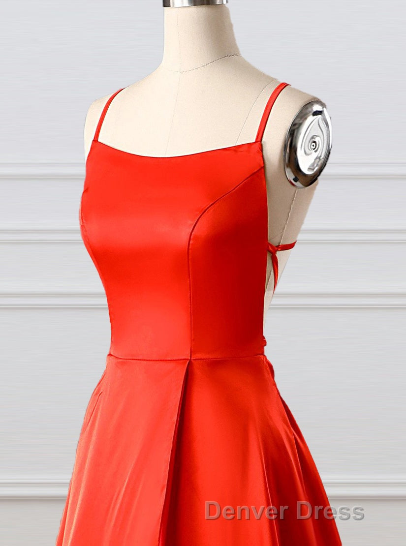 A Line Prom Dress Side Split Prom Dresses