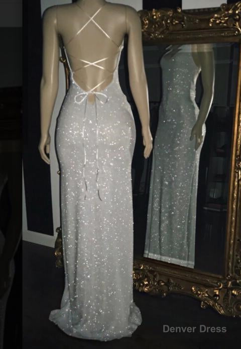 2026 White Halter Sequins Prom Dresses Main image