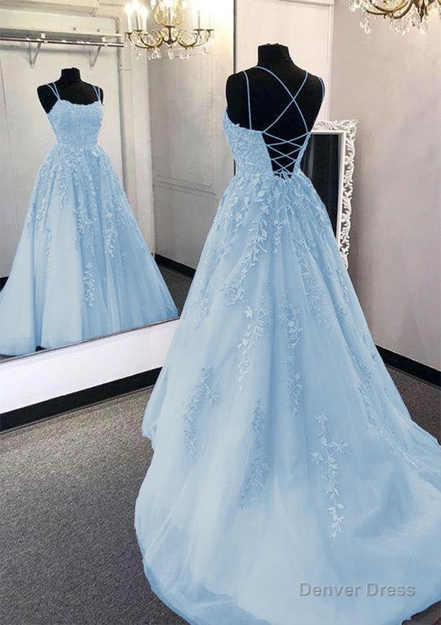 A-Line Light Blue Long Prom Dress Formal Evening Dresses Secondary image