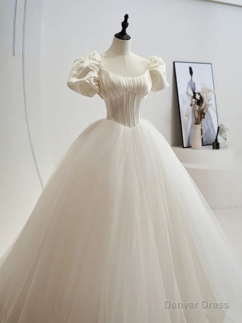 2025 Charming White Ball Gown Long Prom Dresses Main image