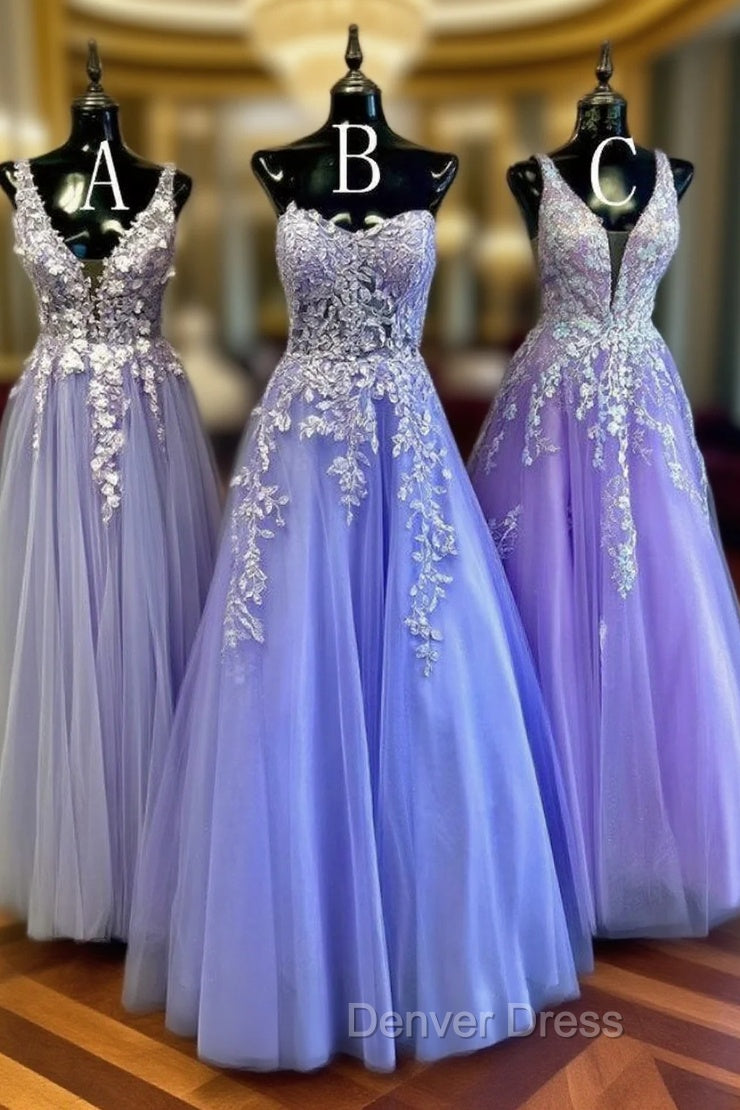 2025 New Style Tulle Long Prom Dresses with Appliques Main image