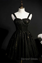 Red Sequins Straps A Line Short Homecoming Dresses