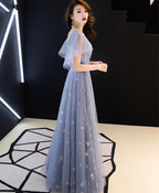 Blue Tulle Long Prom Dress Blue Tulle Bridesmaid Dresses
