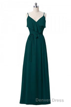 Mauve Pink Chiffon Spaghetti Straps Ruffled A-Line Bridesmaid Dresses