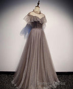 Unique Tulle Long Prom Dresses, Tulle Evening Dresses