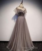 Unique Tulle Long Prom Dress, Tulle Prom Dresses