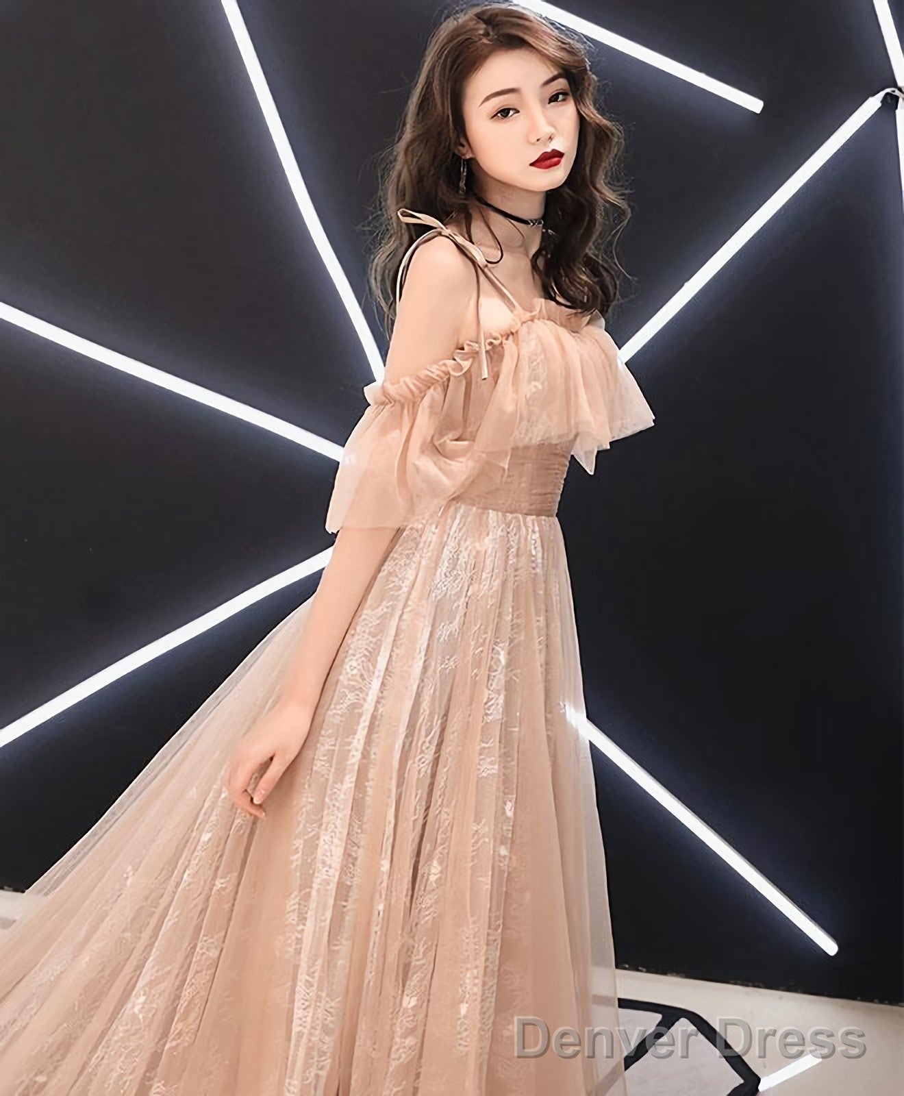Pink Tulle Long Prom Dress Pink Tulle Prom Dresses