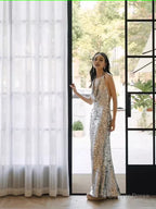Sexy Mermaid Silver Sequin Prom Dress