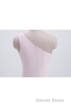 Short Pink One Shoulder Chiffon Homecoming Dresses