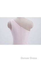 Short Pink One Shoulder Chiffon Homecoming Dresses
