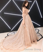 Pink Tulle Long Prom Dress Pink Tulle Prom Dresses