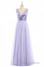 Lavender Sequin V-Neck Backless A-Line Long Dresses