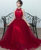 Simple Blue Tulle Long Prom Dress Blue Tulle Bridesmaid Dresses