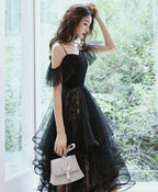Black Tulle Short Prom Dress, Black Homecoming Dresses