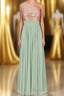 Rose Gold Sequins One Shoulder Long Bridesmaid Dresses